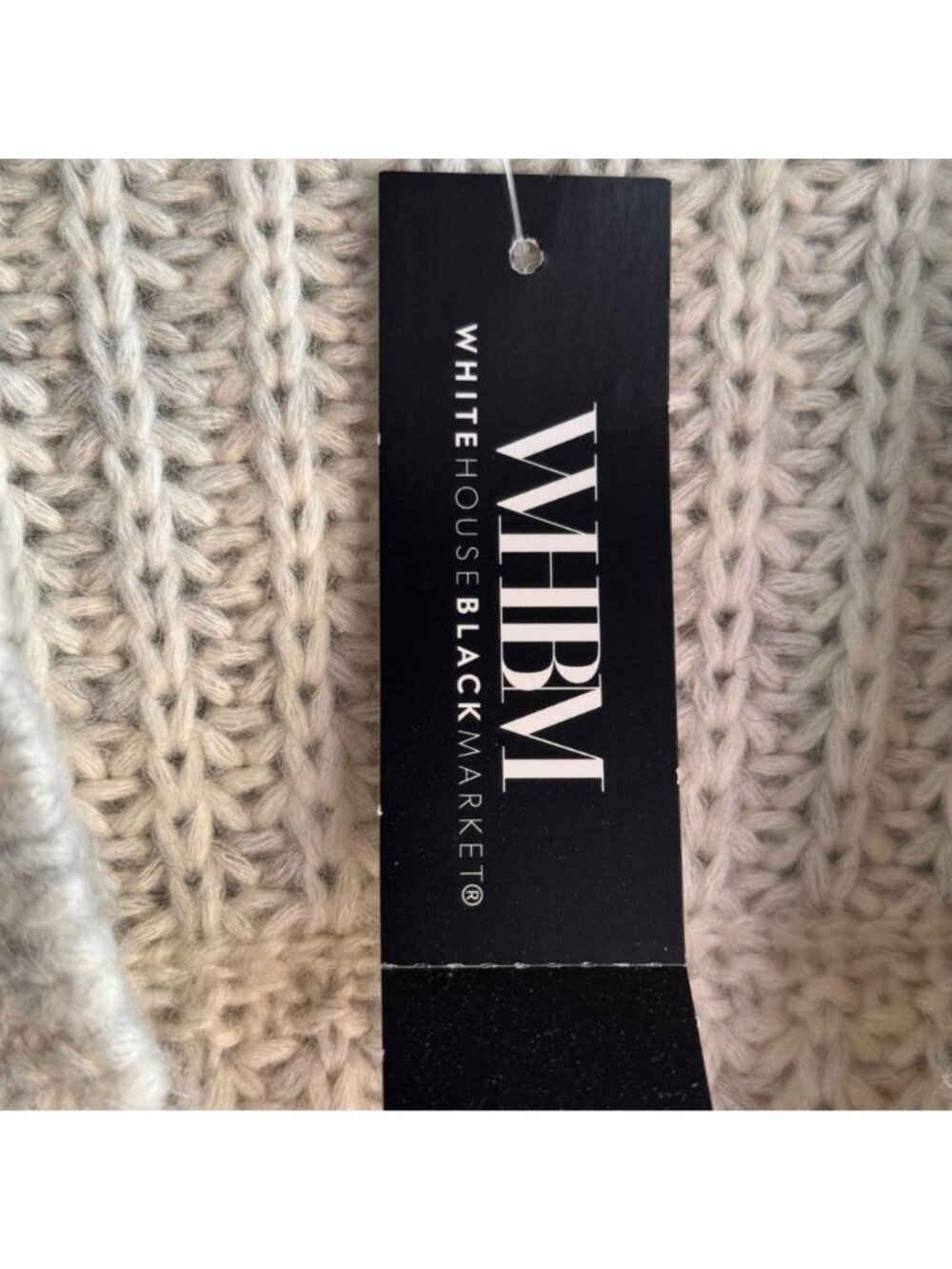 White House Black Market WHBM Sweater V-Neck LS Fringe Pullover Heather Medium - Picture 13 of 16
